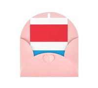 Tarjeta de felicitación rosa con sobre a juego, impresión de la bandera de Luxemburgo, diseño bendecido en blanco, tarjetas de notas humorísticas de papel perlado