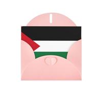 Tarjeta de felicitación rosa con sobres, diseño de bandera del Estado de Palestina, tarjetas en blanco para cumpleaños, boda, aliento, ocasiones bendecidas