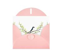 Tarjeta de felicitación rosa con texto en inglés "DLXW Swallow among thorns" para Navidad, cumpleaños infantil, día de San Valentín, aniversario de boda e invitación a fiestas