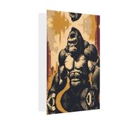 Tarjeta de felicitación rosa - Tarjeta de felicitación de dibujos animados King Kong en blanco para cumpleaños, boda, día de San Valentín e invitación a fiesta