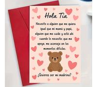 Tarjeta de felicitación sincera que a una tía a ser , expresando amor y . Es un regalo ideal para familiares y ocasiones especiales para transmitir y afecto, completa con un sobre.