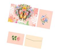 Tarjeta de felicitación tallada en papel con diseño de flores y mariposas, hecha a mano, para el Día del Maestro, incluye sobre a juego para enviar correos