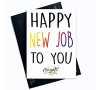 Tarjeta de felicitación, tarjetas de buena suerte, Congrats nuevo JobColleague dejando un buen adiós al trabajo, divertida tarjeta de amigo nuevo Jobye Card Congrats PC71