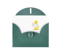 Tarjeta de felicitación verde oscuro YYHWHJDE con pato amarillo que ama el aprendizaje, imagen perfecta para el día de San Valentín, aniversario de boda e invitaciones de fiesta