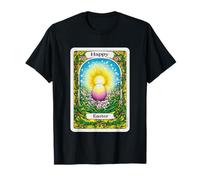 Tarjeta de feliz Pascua con diseño de huevo vibrante Camiseta