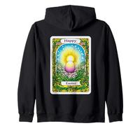 Tarjeta de feliz Pascua con diseño de huevo vibrante Sudadera con Capucha