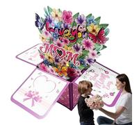 Tarjeta de flores 3D - Saludo de luz y música, ramo de papel, juego de escritura de notas en, elegante sobre incluido, tarjeta creativa hecha a mano, regalo | mamá, hermana, hija