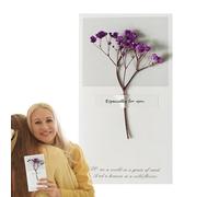 Tarjeta de flores secas: ramo, tarjeta de manualidades floral, exquisito sobre incluido, diseño retro, mensaje personalizado y sincero, saludo hecho a mano para la celebración de boda del profesor