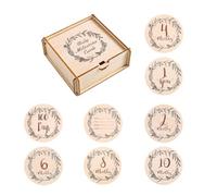 Tarjeta de fotografía de primer año para bebés, tarjeta de fotografía de Milestones, registro de crecimiento de bebé, madera, recién nacidos, accesorios para fotos de ducha 8 piezas monthly hitos