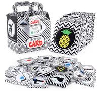 Tarjeta de fruta blanda con bolsa de almacenamiento de tela | Tarjeta de flash suave negro para bebés: educación temprana 0-6 meses, no solo patrones en y negro, sino también patrones co