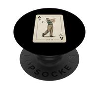 Tarjeta de Golfista Vintage para Amantes del Golf, Pasatiempos en el Campo de Golf PopSockets PopGrip Adhesivo