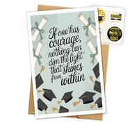 Tarjeta de graduación con texto en inglés "If One Has Courage Light That Shines" 2026, tarjetas de graduación universitarias, regalo para estudiantes de secundaria, él, su amigo, regalos de