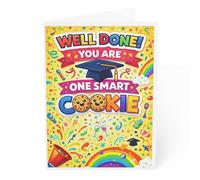 Tarjeta de graduación con texto en inglés "You Are One Smart Cookie" para graduado, bonita tarjeta de felicitación de juego de palabras para graduación de secundaria, universidad o universidad