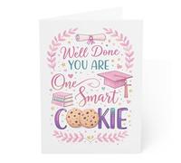Tarjeta de graduación con texto en inglés "You Are One Smart Cookie" para graduado, bonita tarjeta de felicitación de juego de palabras para graduación de secundaria, universidad o universidad