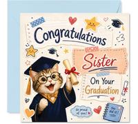 Tarjeta de graduación orgullosa para hermana, tan orgullosa de ti