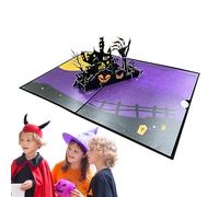 Tarjeta de Halloween - Handmade Paper Craft 3D Card, Scary Pumpkin House Design | Creative Happy with Haunted Scene, Funny Birthday for Children Adults Friends Festive Ocasiones Events