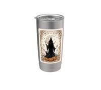 Tarjeta de Halloween The Witching Hour Mystical Witch Moon Vaso térmico de acero inoxidable de doble pared