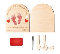 Tarjeta de hitos de madera para el primer paso del bebé, tablero de madera con soporte para fotografía de recién nacidos y baby showers, hitos del primer año del bebé