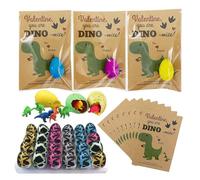 Tarjeta De Incusión De Huevos De Dinosaurio - Paquete De 24 Juguetes De Dinosaurios Para Incubar | Huevos Que Callan En El Agua | Huevos De Regalo De San Valentín Niño De 3 Años