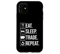 Tarjeta de Intercambio Eat Sleep Trade Repeat Carcasa para iPhone 11
