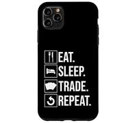 Tarjeta de Intercambio Eat Sleep Trade Repeat Carcasa para iPhone 11 Pro MAX