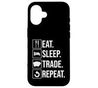 Tarjeta de Intercambio Eat Sleep Trade Repeat Carcasa para iPhone 16