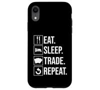 Tarjeta de Intercambio Eat Sleep Trade Repeat Carcasa para iPhone XR