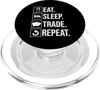 Tarjeta de Intercambio Eat Sleep Trade Repeat PopSockets PopGrip para MagSafe