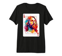 Tarjeta de Jesús King, Cristo Cristiano, creyentes religiosos, Corazones Camiseta Premium
