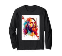 Tarjeta de Jesús King, Cristo Cristiano, creyentes religiosos, Corazones Manga Larga