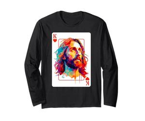 Tarjeta de Jesús King, Cristo Cristiano, creyentes religiosos, Corazones Manga Larga
