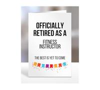 Tarjeta de jubilación para instructor de fitness, regalos para hombres, mujeres, abuelos, oficialmente jubilados como The Best is Yet to Come, regalos para Navidad, A5-120a_135