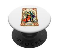 Tarjeta de justicia - Arte inspirado en el tarot PopSockets PopGrip Adhesivo