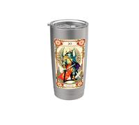 Tarjeta de justicia - Arte inspirado en el tarot Vaso térmico de acero inoxidable de doble pared