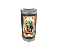 Tarjeta de justicia - Arte inspirado en el tarot Vaso térmico de acero inoxidable de doble pared