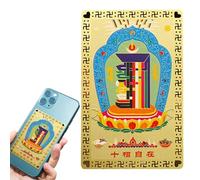 Tarjeta de la suerte de Dios de la Riqueza, , tarjeta de la suerte tradicional con talismán de oro para amigos de la familia, decorativa para la riqueza y suerte para la sala de