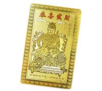 Tarjeta De La Suerte Del Dios De La Riqueza, Tarjeta De Oro Para Amigo De La Familia, Tarjeta Del Dios Chino De La Riqueza | Tarjeta De Dios De Colección De Tarjetas De Oro Chinas Tradición