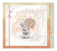 Tarjeta de lujo hecha a mano para el día de la madre con caja de recuerdo, oso de peluche Tatty con ramo, colección oficial, 30,5 x 35,5 cm