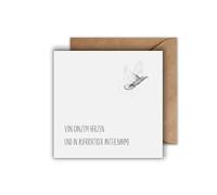 Tarjeta de luto con sobre, tarjeta de condolencia empática con texto en alemán "Weißtaube aufrichtige Kondolenzkarte besinnliche Beileidkarte Gedenkkarte Beileid Trauerfeier Anteilnahme (125 x 125 mm)
