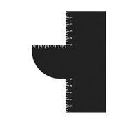 Tarjeta de mejora para barberos, herramienta de modelado de línea capilar, adaptación de simetría y curva, guía de afeitado con indicadores de medición, para aseo, peluquería, 5.9 x 4.3 x 0.4