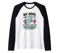 Tarjeta de membresía de Gimnasio 2026 Fitness Motivación Divertida Camiseta Manga Raglan