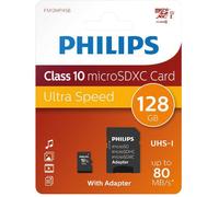 Tarjeta de Memoria 128GB MicroSDXC Clase 10 + Adaptador - PHILIPS