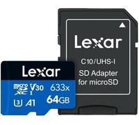 Lexar microSDXC Card 64GB UHS-I de Alto Rendimiento 633x U3 100MB/s