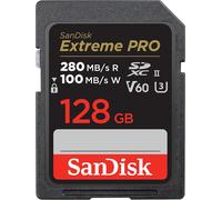 SanDisk 128 GB Extreme PRO Tarjeta de memoria SDXC, con hasta 280 MB/s, UHS-II, C10, U3, V60
