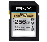 Tarjeta de memoria flash SDXC PNY Elite Performance Class 10 U3 de 256 GB: 95 MB/s de lectura, clase 10 U3, 4K UHD, Full HD, UHS-I, tama o comple