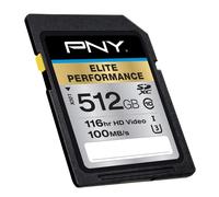 Tarjeta de memoria flash SDXC PNY Elite Performance Class 10 U3 de 512 GB