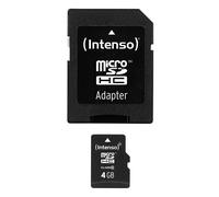 Tarjeta MicroSDHC Intenso 4GB Clase 10 Resistente y Rápida