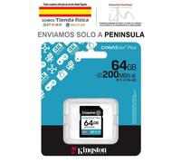Tarjeta de Memoria Kingston CANVAS Canvas Go Plus 64GB SD XC/ Clase 10/ 200MBs