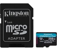 Kingston Canvas Go Plus microSDXC Tarjeta de Memoria Gen4 200MB/s A2 U3 V30 256GB con Adaptador-SDCG4/256GB