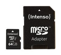 Intenso professional microsdxc memory card (adaptador sd incluido), class 10 uhs-i, 64 gb, negro.